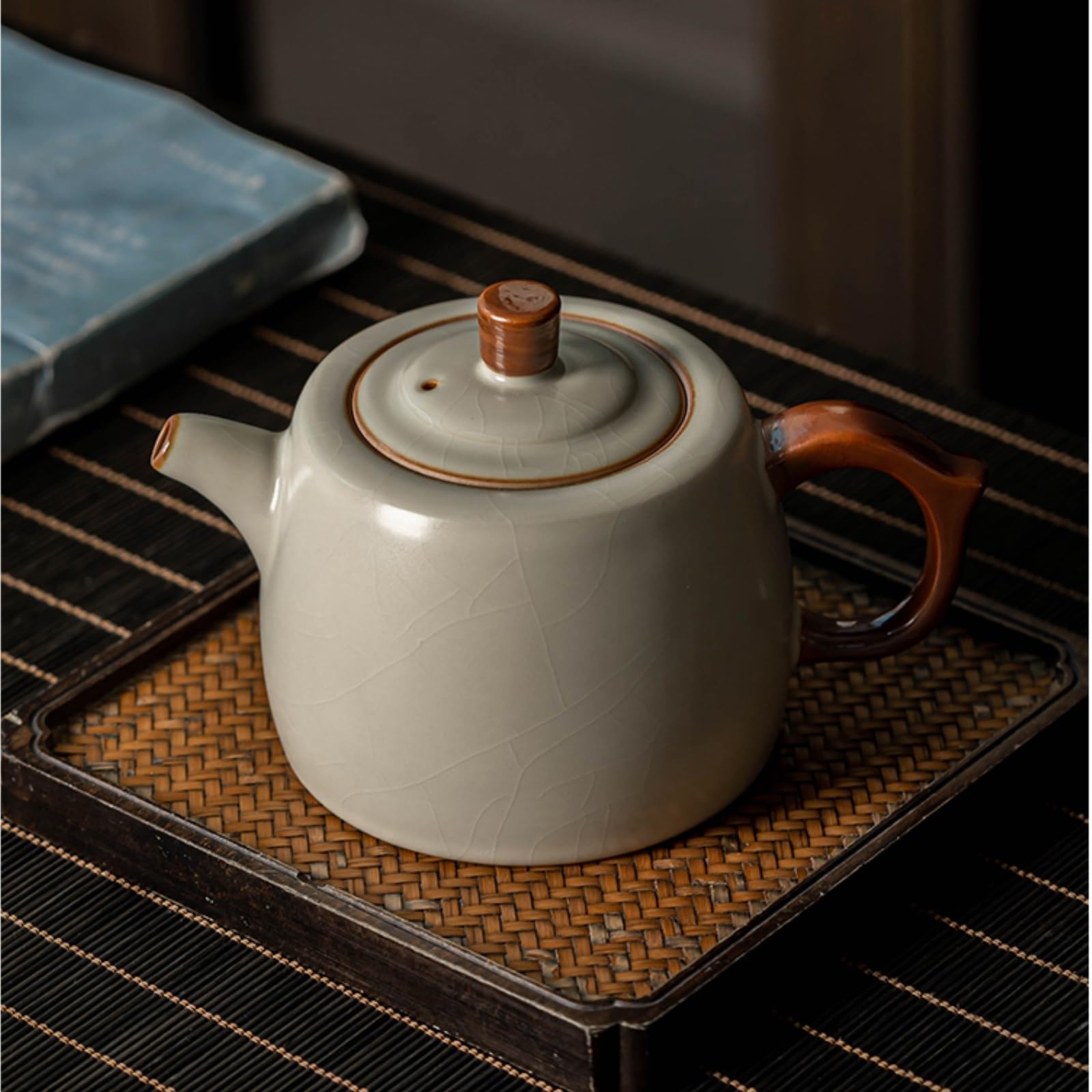 Czajniczek Ru Kiln Well Cylinder Teapot 300ml Ceramiczny Czajnik Do Domu do Herbaty i Kawy