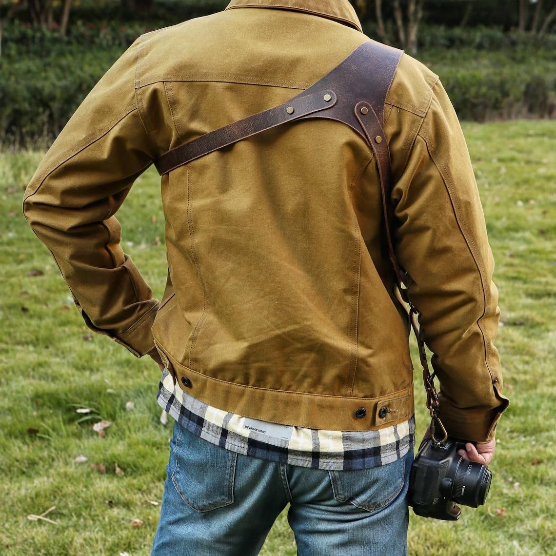 Vintage Leather 3 Point Slinger for Camera, Camera Harness with Adjustable Crossbody Shoulder Strap for DSLR/SLR, Solid Brass Hardware & Buffalo Leather Camera Strap for Photographers