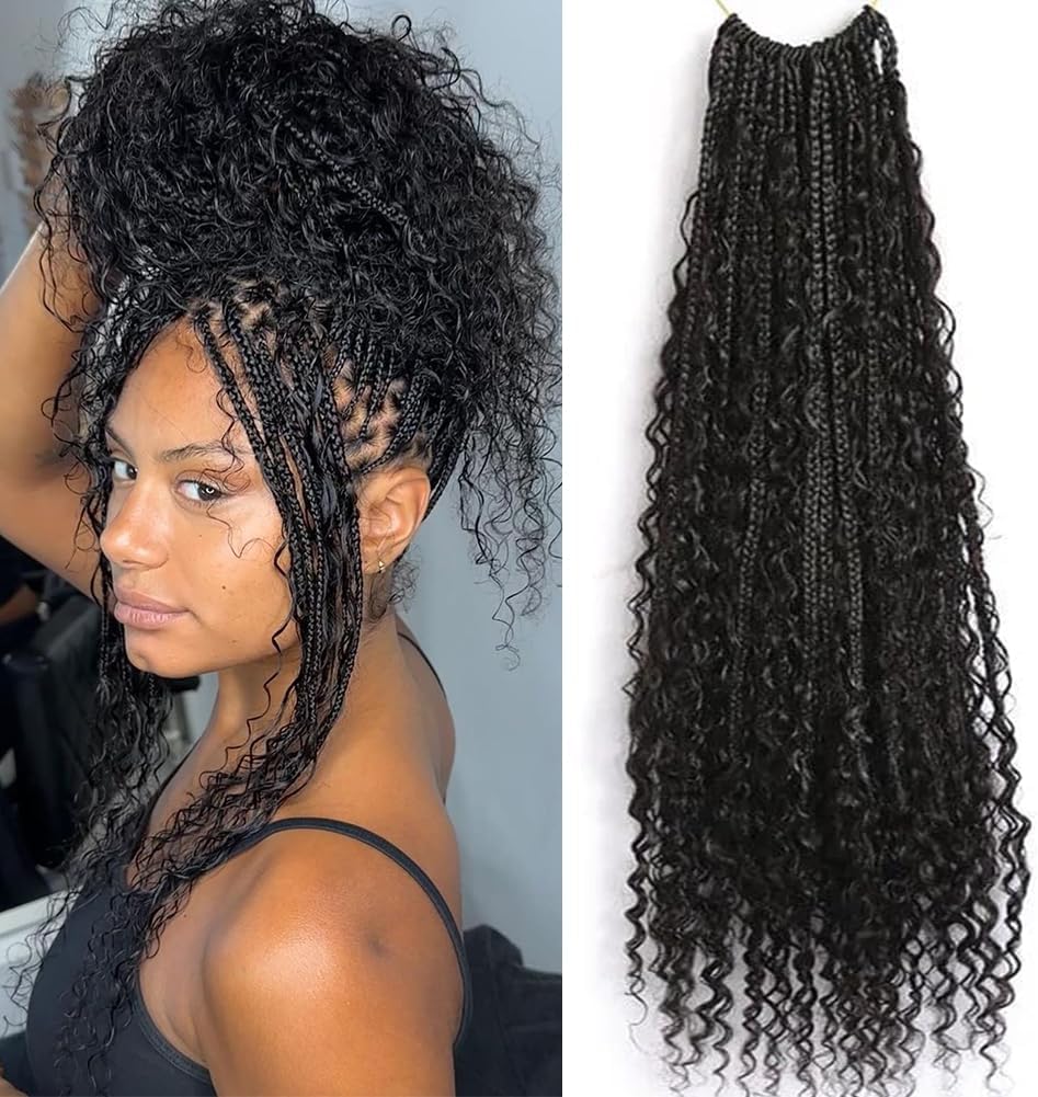 Amazon.com : Crochet Boho Box Braids With Human Hair Pre Looped Hair ...