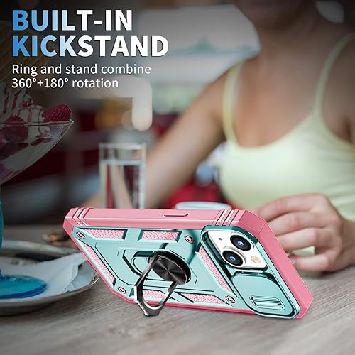 Vista 141 de Korecase Funda de protección para iPhone 12 y 12 Pro Ring Case con cubierta para lente de cámara, grado militar, resistente, de doble capa, cuerpo