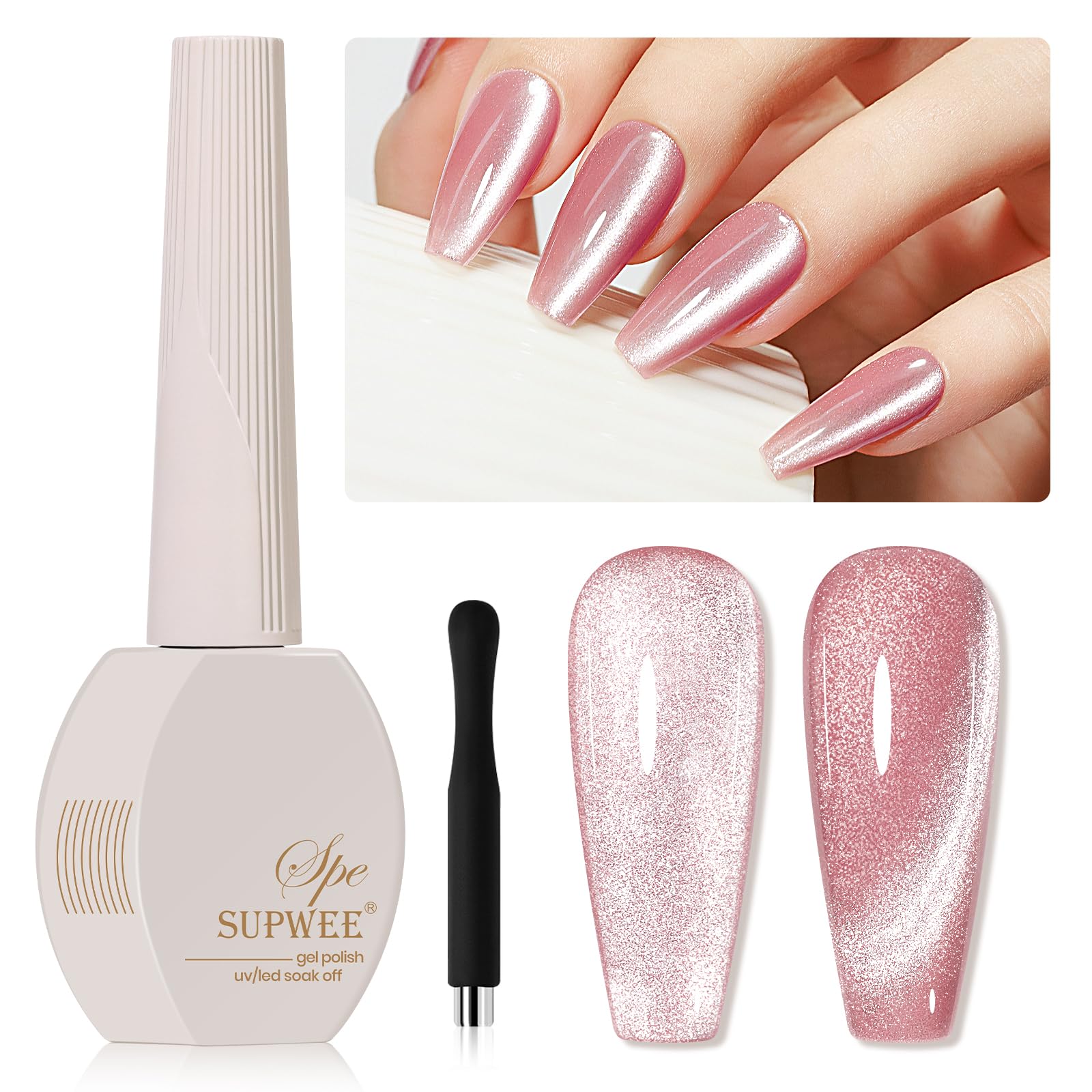 Cat Eye Gel Nail Polish, Holographic Magnetic Gel Nail Polish
