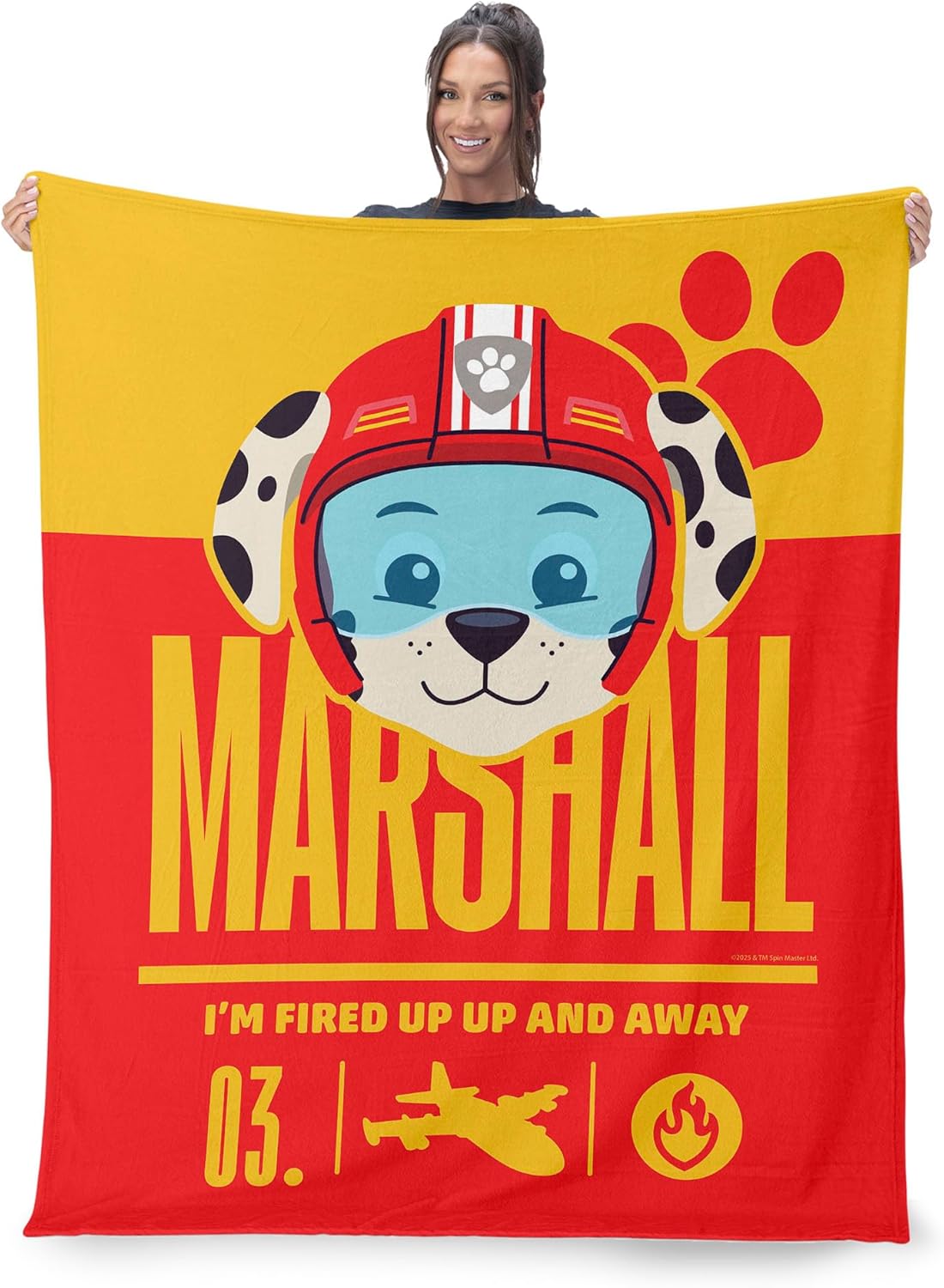 Northwest Nickelodeon Paw Patrol Officially Licensed Marshall Fired Up Kids Size Silk Touch Throw Blanket, Lightweight, 40 x 50 in