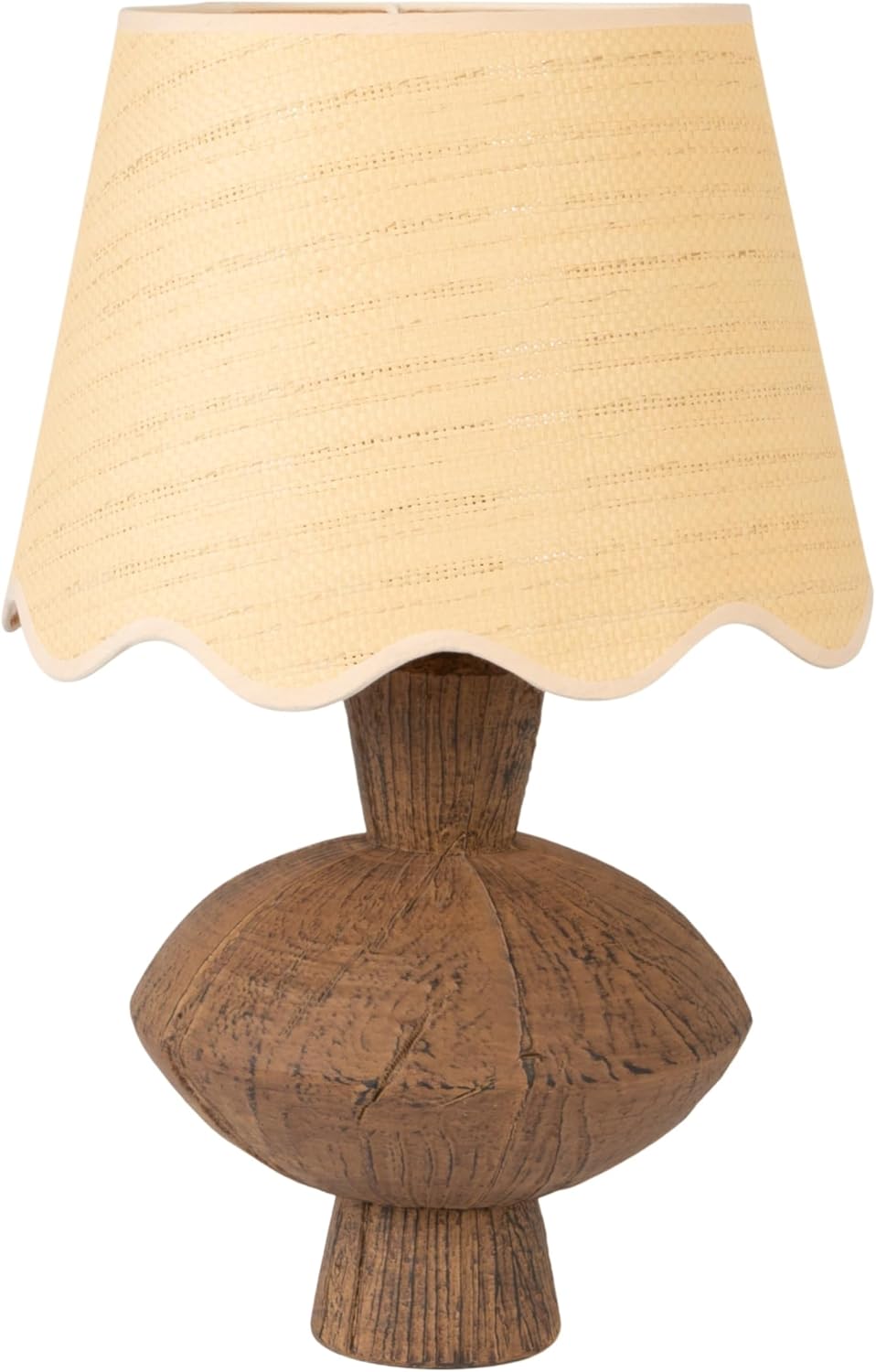 Creative Co-Op Resin Lamp with Scalloped Edge Shade
