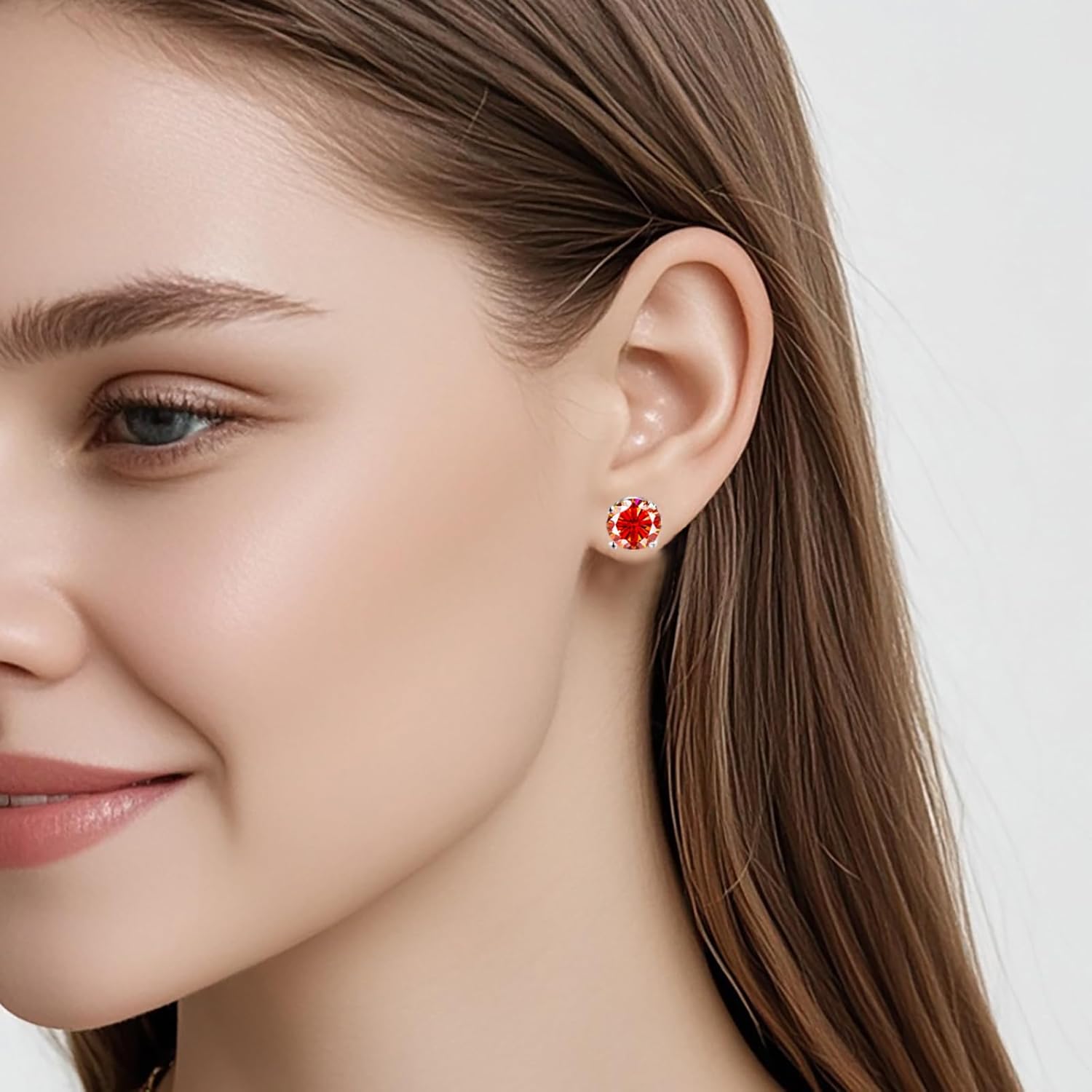 Moissanite Earrings,2ct D Color VVS1 Clarity Solitaire Round Cut Earrings S925 Sterling Silver for Women Men Moissanite Stud Earrings - Image 6