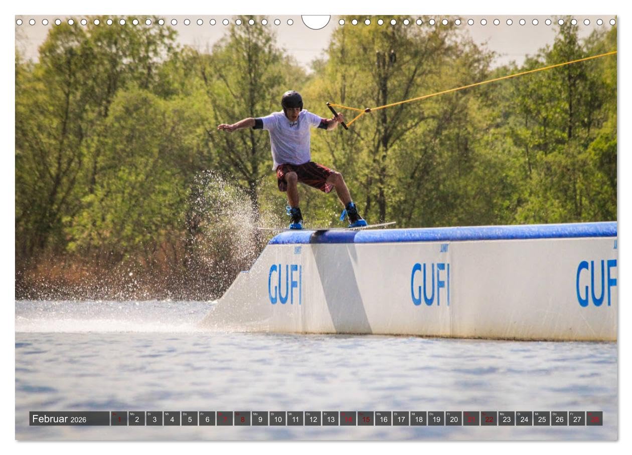 Wakeboarding - make water burn (Wandkalender 2026 DIN A3 quer), CALVENDO Monatskalender (CALVENDO Sport)