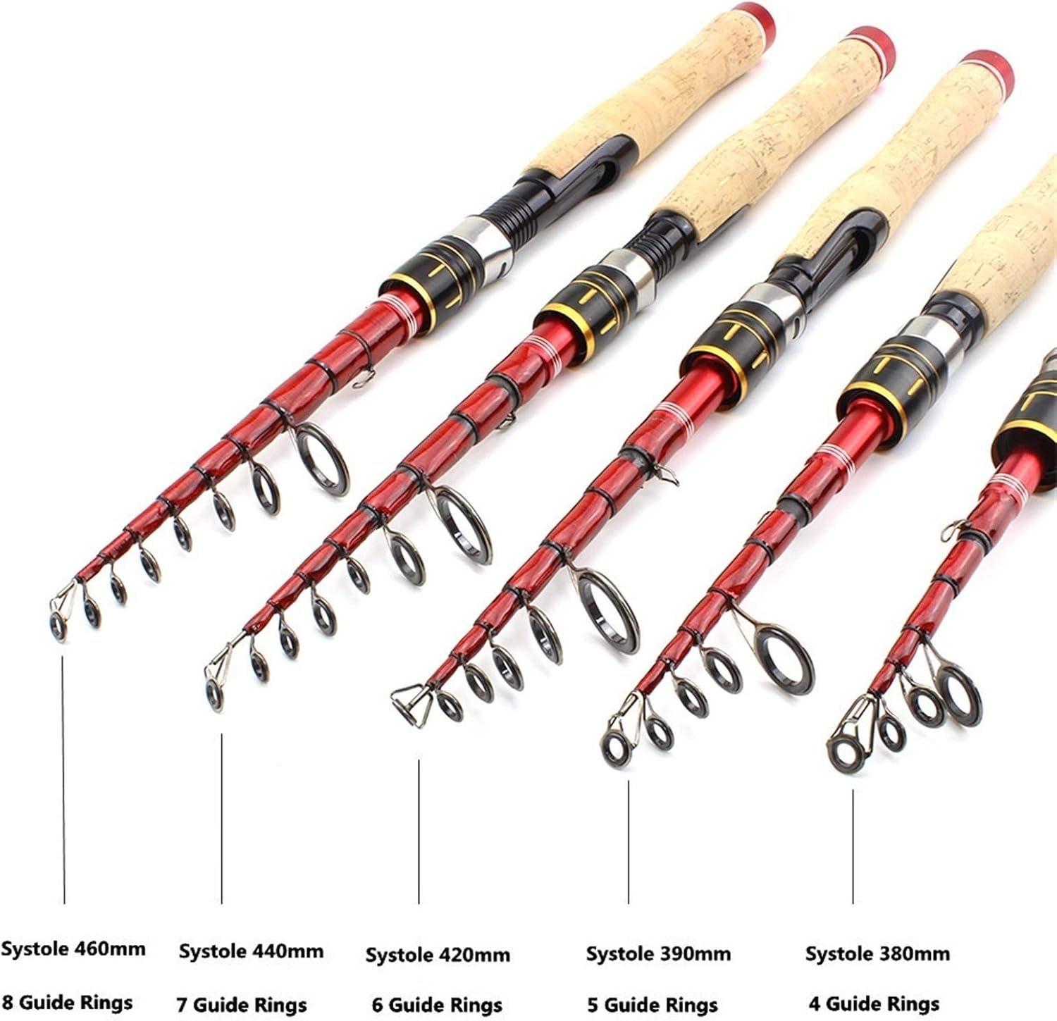 ZYHYD New Red Long Wooden Handle Fishing Rod, Compact Fishing Rod, Foldable Lure Fishing Rod, Carbon Bait Fishing Rod, Travel Fishing Equipment 1.6m-2.7m ZYHYD (Length : 1.6m)