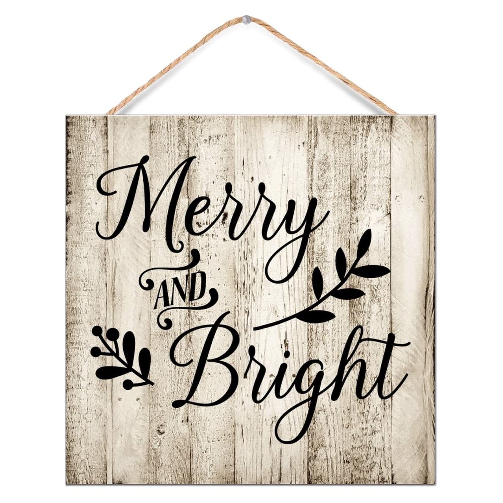 Panneau de motivation en bois Merry & Bright aux finitions artisanales