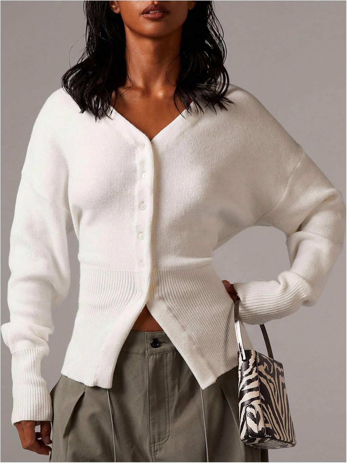 Verdusa Women's Button Up Cardigan Cozy Sweaters Cinched Waist Tops Fall Winter Clothes - Image 5