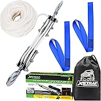 Vista 9 de XSTRAP STANDARD - Polipasto para cuerda de 65 pies, 4,000 libras de resistencia a la rotura, para trabajos pesados con 2 paquetes de eslinga