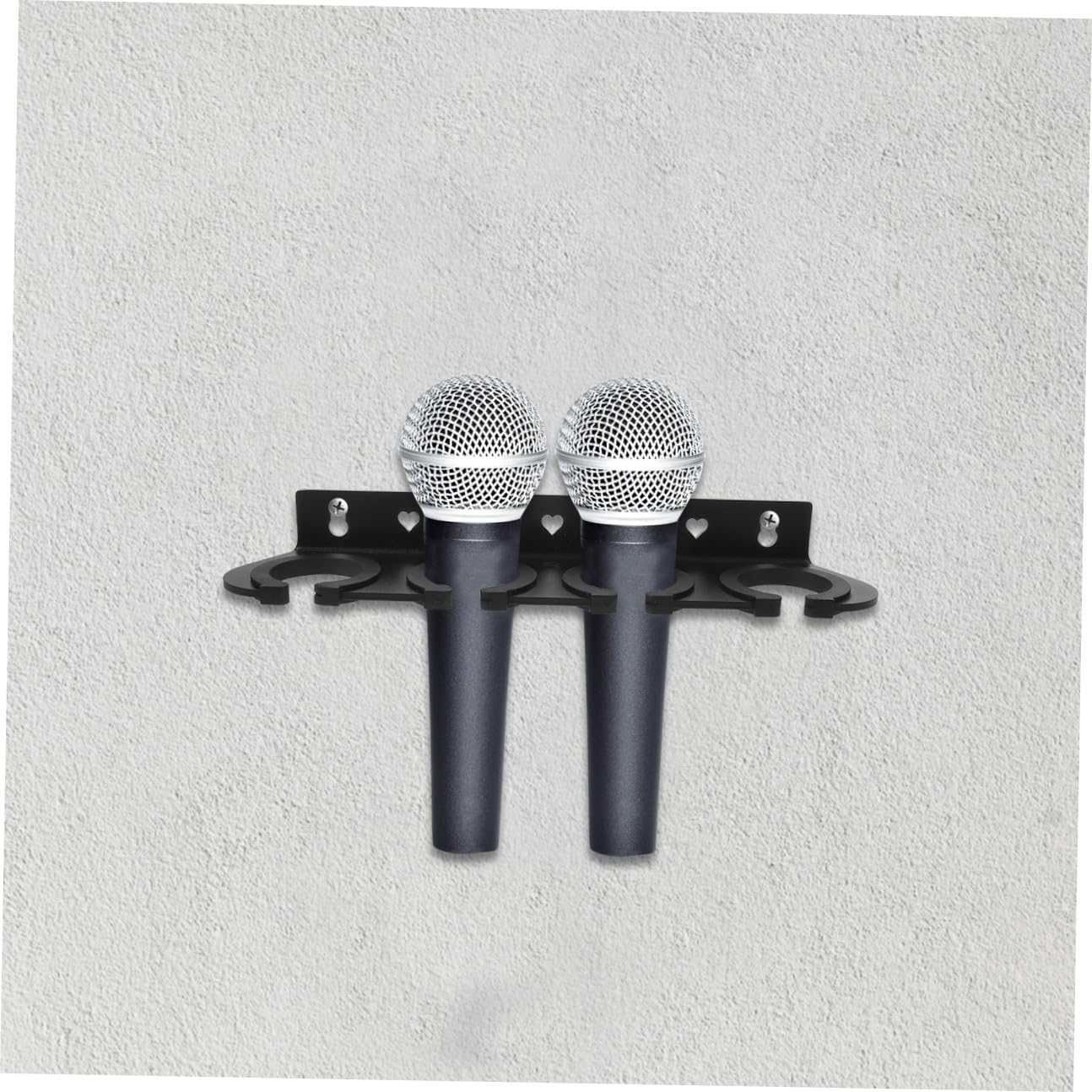 Soporte de Micrófono de Pared para Almacenamiento Seguro para Estudios de Grabación y Reuniones de Karaoke Fabricado Material Resistente Cuatro Orificios de Fijación