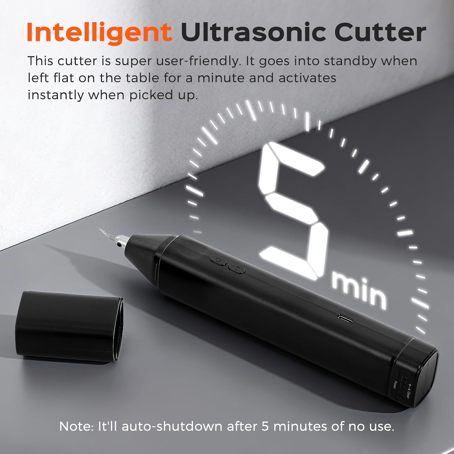 Bonvoisin Ultrasonic Cutter Knife Crodless Handheld 30W 40KHz with Rechargeable Battery, 50 Replacement Blades for Plastic, Acrylic, Carbon Fiber Sheets, Thin Circuit Boards, 3D Printed Models