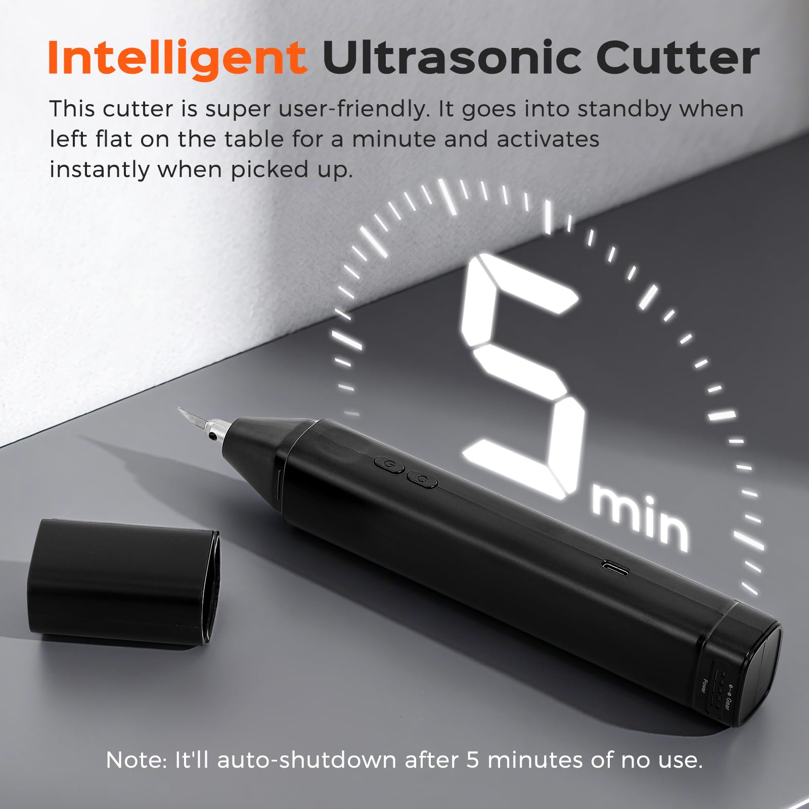 Bonvoisin Coltello a ultrasuoni portatile senza crodless 30W 40KHz con batteria ricaricabile, 50 lame di ricambio per plastica, acrilico, fogli in fibra di carbonio, circuiti sottili, modelli stampati