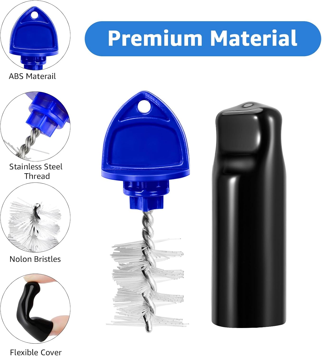 Beer Faucet Plug Brush, 16Pcs Beer Tap Plugs Keg Tap Brushes & 2Pcs Kegerator Tap Covers Beer Faucer Caps for Most Standard American Beer Faucets