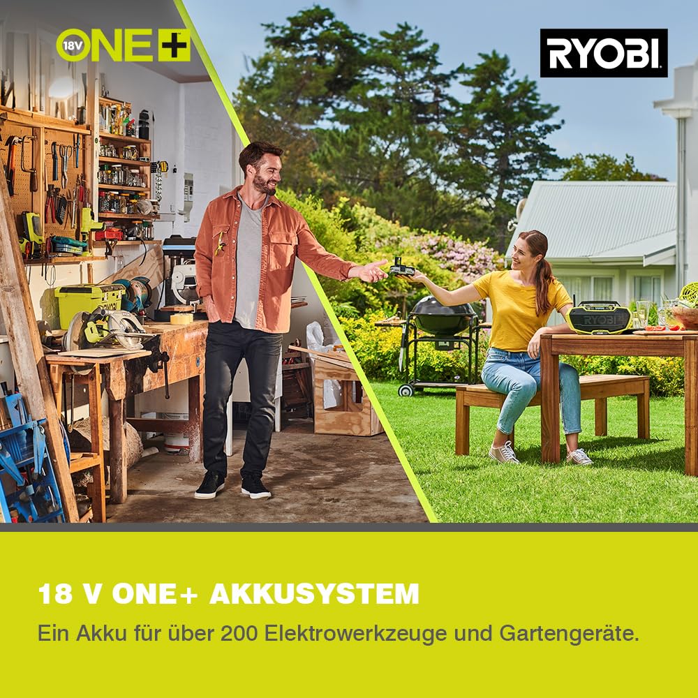 RYOBI 18 V ONE+ Akku-Säbelsäge RRS1801M (Hublänge 22mm, Leerlaufhubzahl 3.100 (min−1), ohne Akku und Ladegerät)