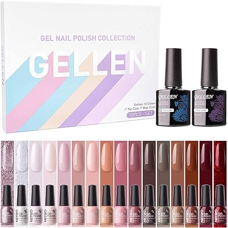 Amazon Gellen ジェルネイル カラージェル 16色セット Uv Led対応 ポリッシュタイプ ベーストップ付き G Ellen ジェルネイル 通販