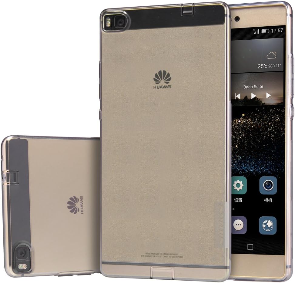 HUAWEI Ascend P8 Case,Nillkin Soft TPU Case Cover with Screen Protector for HUAWEI Ascend P8-Grey