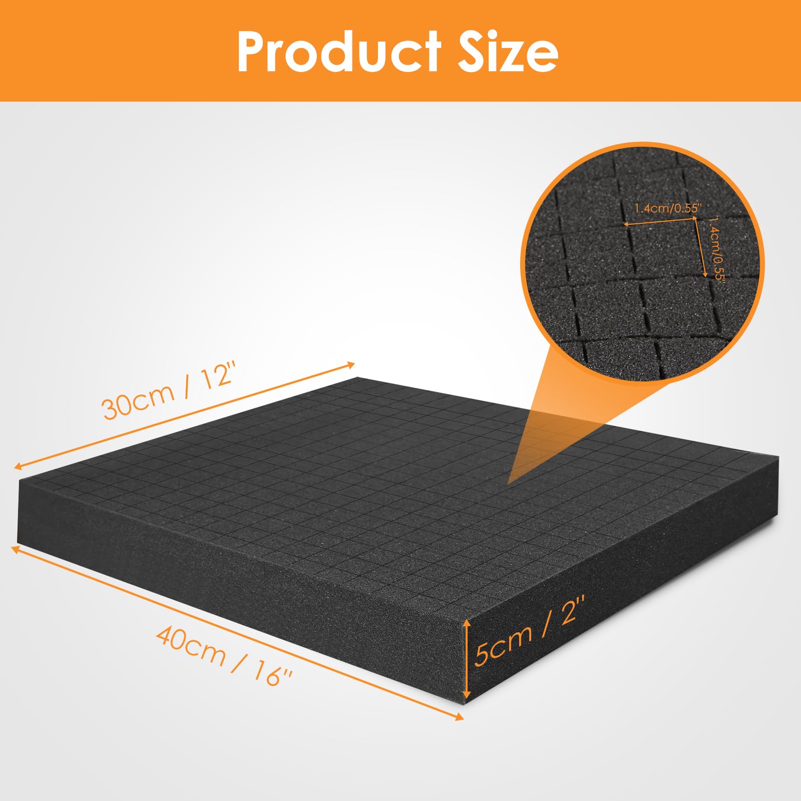 4 pezzi schiuma a forma di cubo in schiuma 400 x 300 x 50 mm, inserto in schiuma per valigetta degli attrezzi, valigetta per il trasporto, inserto in schiuma per valigetta di protezione