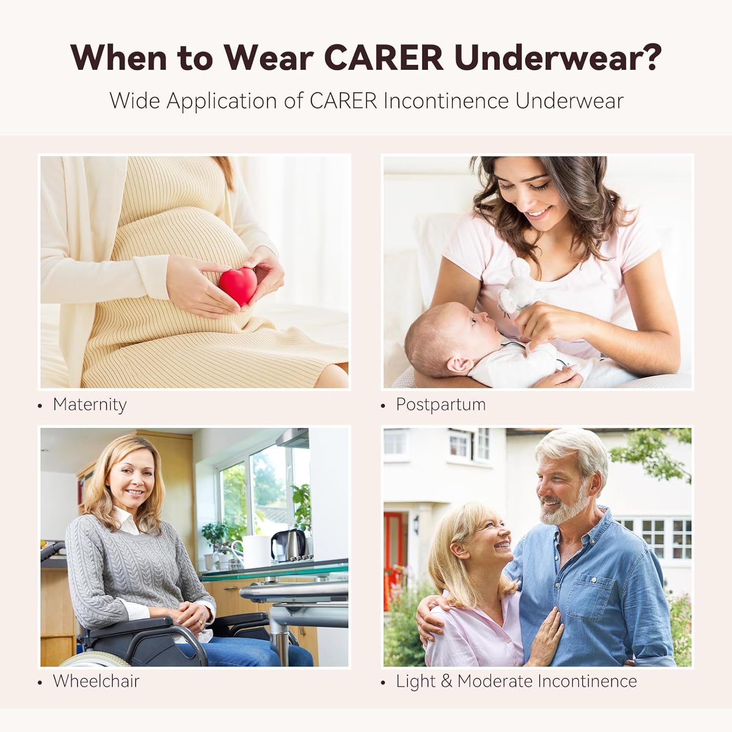 Carer Incontinence Underwear for Women 3 Pack Women’s Incontinence Briefs Washable Reusable Leak Proof Underwear for Women Incontinence Panties Leak Protection (White, Large) - Image 7