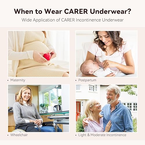 Miniatura 7 de Ropa interior para incontinencia para mujer, paquete de 6 calzoncillos de incontinencia lavables para mujer, ropa interior para incontinencia