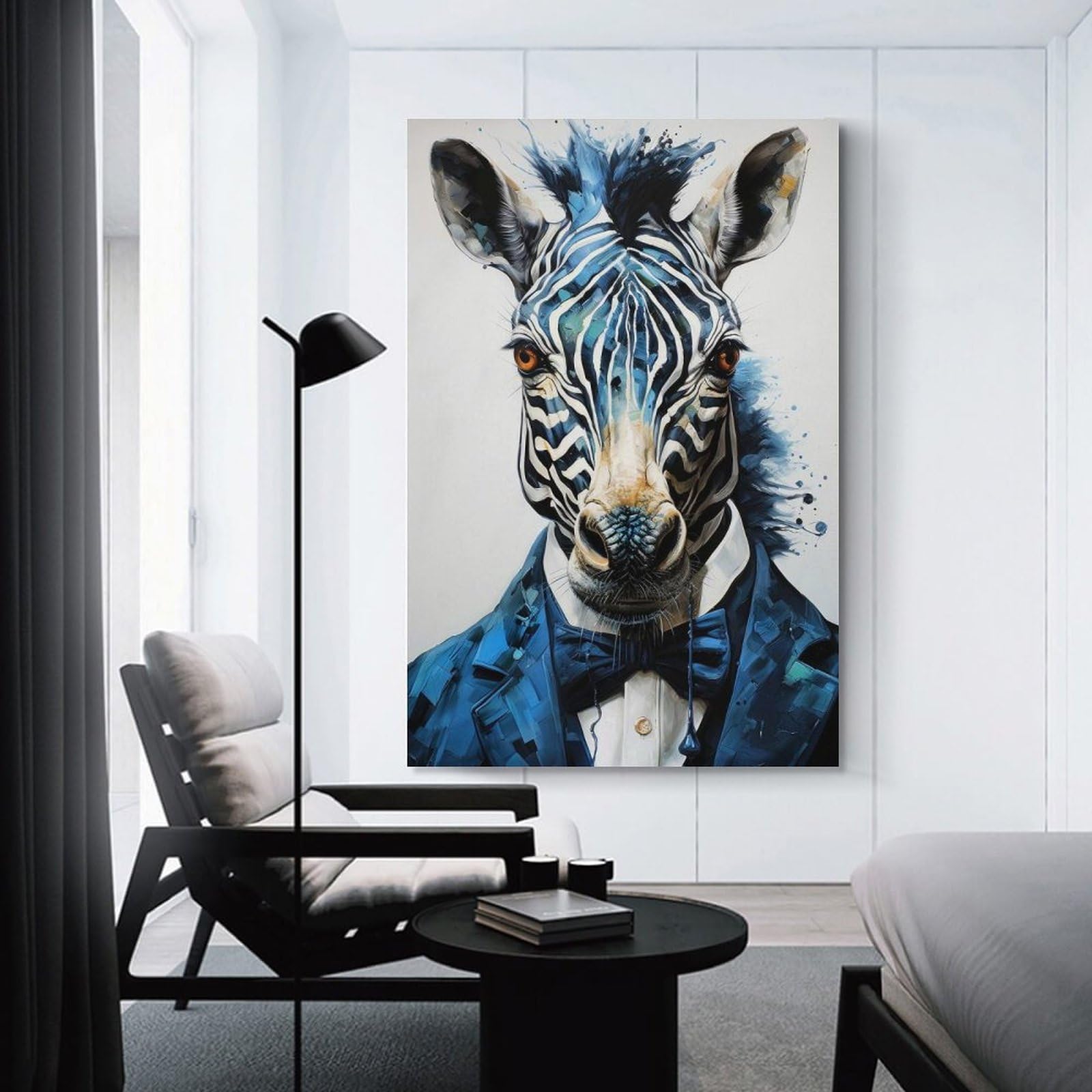 Junmoney Animal Zebra Wall Picture Print 20x30inch(50x75cm), for Home Walls, Creative Rooms Or Shared Spaces, Stylish Home Artwork for Focal Walls