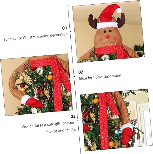 Miniatura 4 de NUOBESTY 1 sombrero de muñeca de ciervo, adorno de árbol de Navidad, adornos de casa de ciervos de Navidad, decoración de árbol de Navidad, muñeca