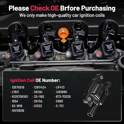 Miniatura 3 de BDFHYK Paquete de bobinas de encendido compatibles con Buick LaCrosse Rainier Cadillac Escalade ESV EXT Chevrolet Avalanche Camaro GMC Canyon Envoy