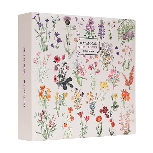 Kokonote - Álbum Foto 200 Bolsillos 10X15Cm Botanical Wild Flowers Blanco En Oferta Album Fotos Botanical Wild Flowes - Album Flores 10X15Cm Con 200 Bolsillos - Album De Tapa Dura 22,5X22 Cm