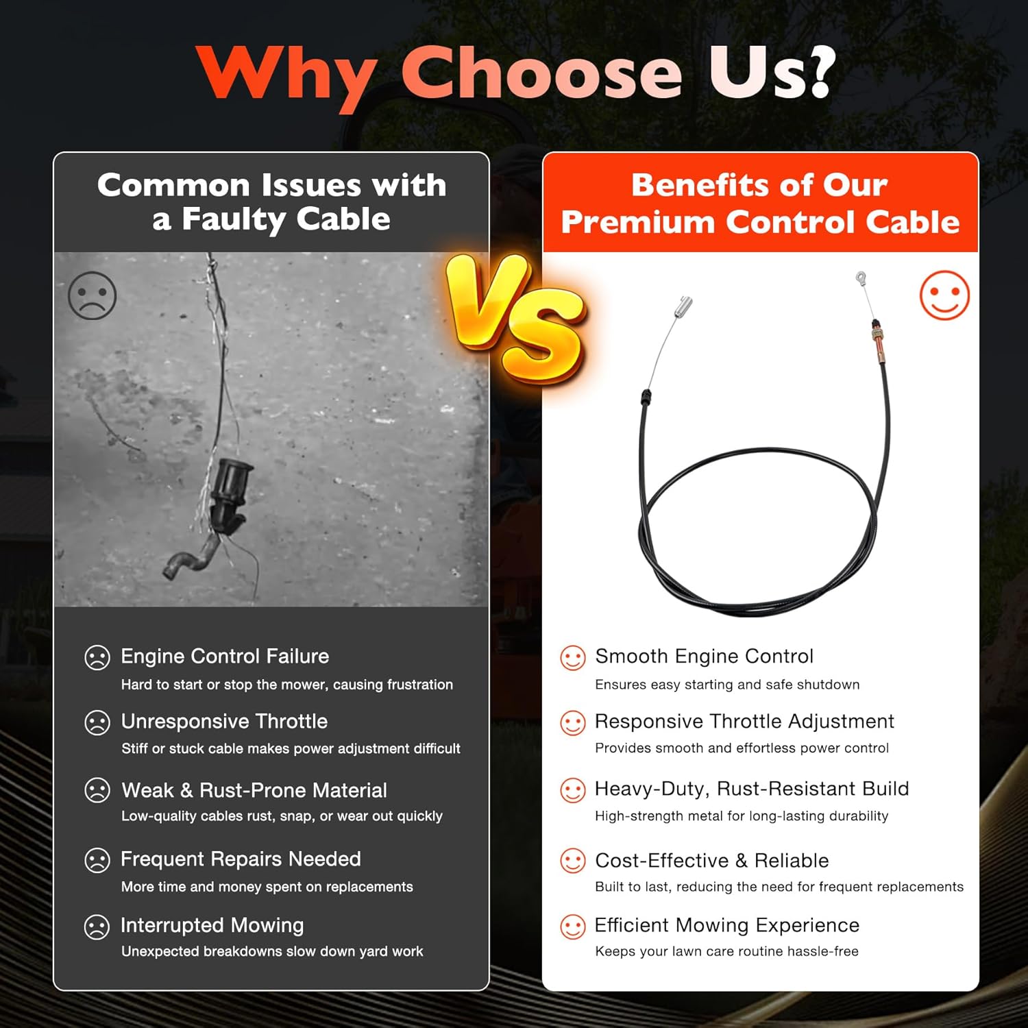 ATRACYPART 06944500 Mowers Throttle Control Cable Compatible with Ariens & Gravely String Trimmers and Walk-Behind Trimmers