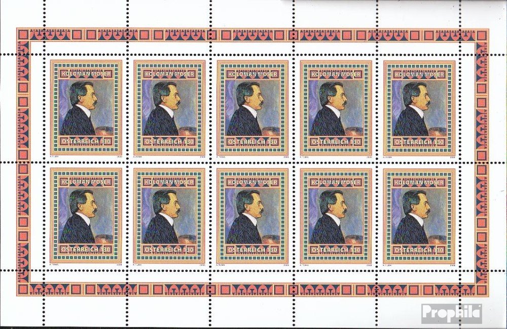 Austria 2781 Sheetlet (complete.issue.) 2008 Koloman Moser (Stamps for collectors)