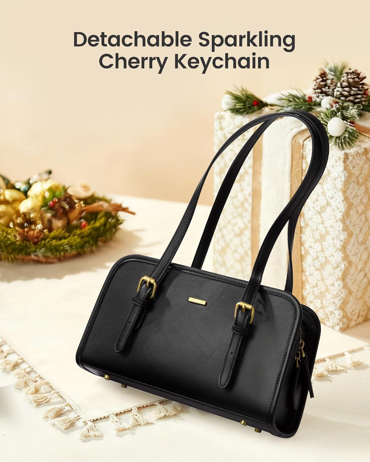 LOVEVOOK Swing Zip Shoulder Bag, Small Purses for Women Trendy Handbags, Mini Vintage Hobo Clutch Leather Tote