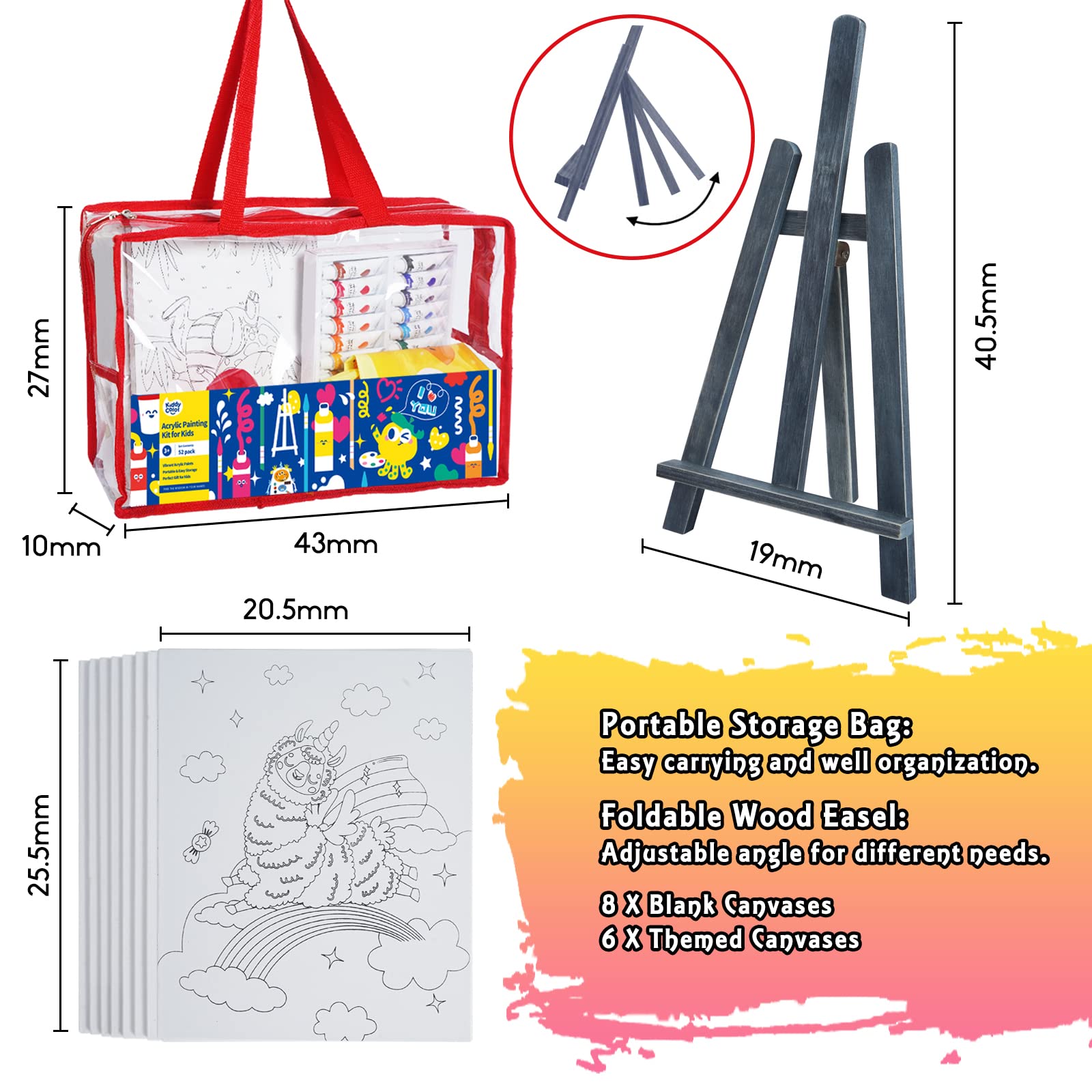 画材5点 Amazon.co.jp: KIDDYCOLOR 子供用ペイント52点セット 24色のアクリル