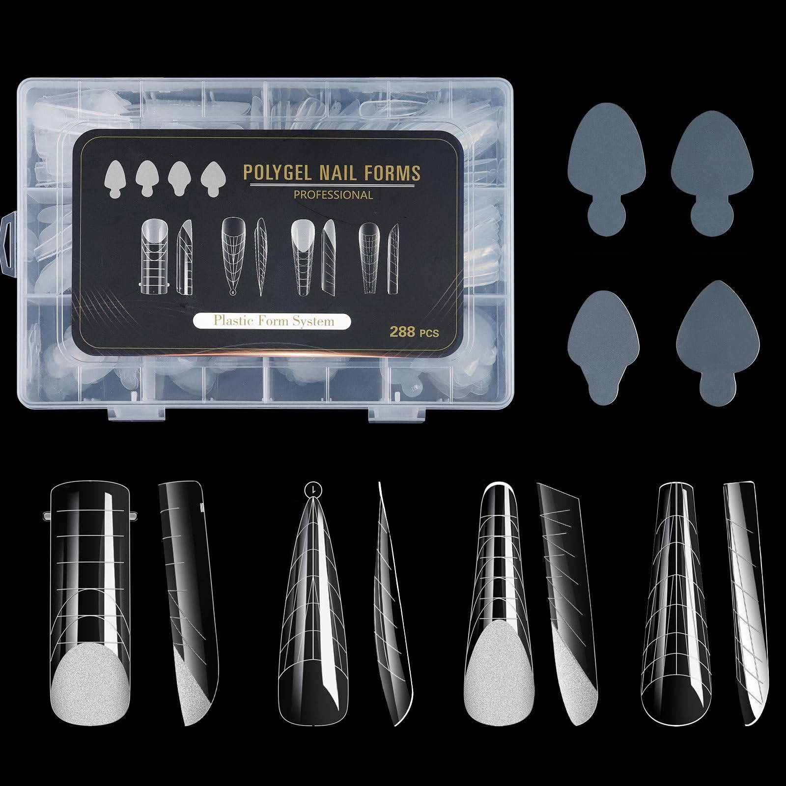 Duals Forms Set per Extension Gel Form French Line Sticker Acrilico Stampo Manicure Strumento