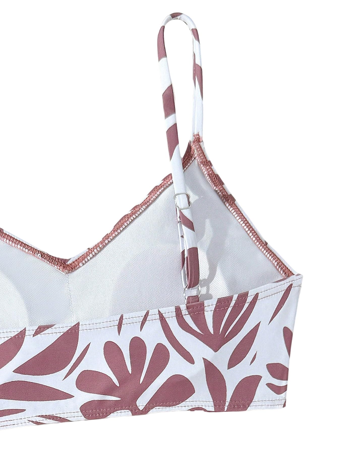 SweatyRocks Dziewczęce bikini zestaw 2-częściowy zestaw bikini z tropikalnym wzorem, wysoka talia, moda kąpielowa, zestaw bezprzewodowych bikini, moda plażowa