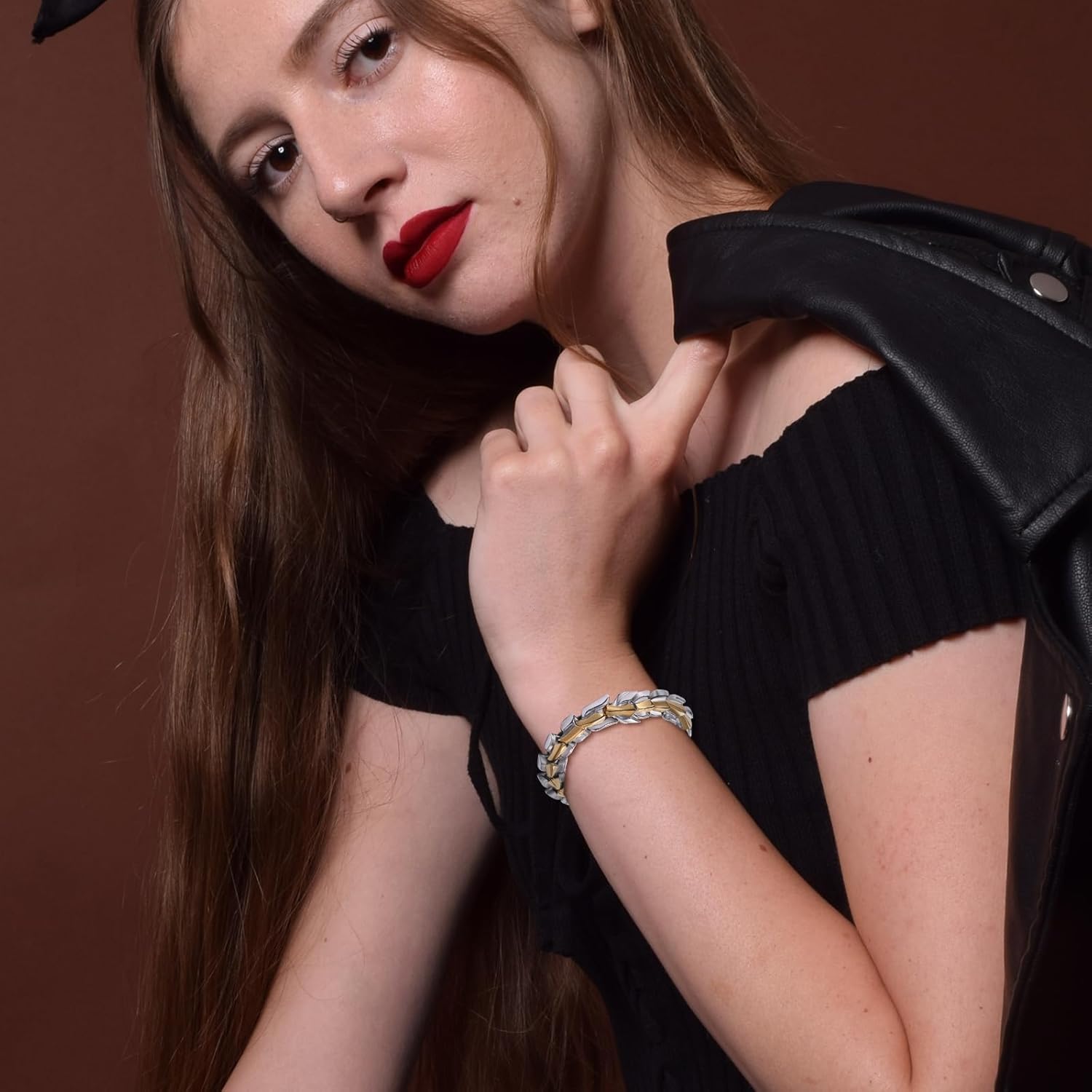 パンク ドラゴン バイカー ブレスレット メンズ : シルバー ゴールド ステンレススチール クール バイキング リンク チェーン