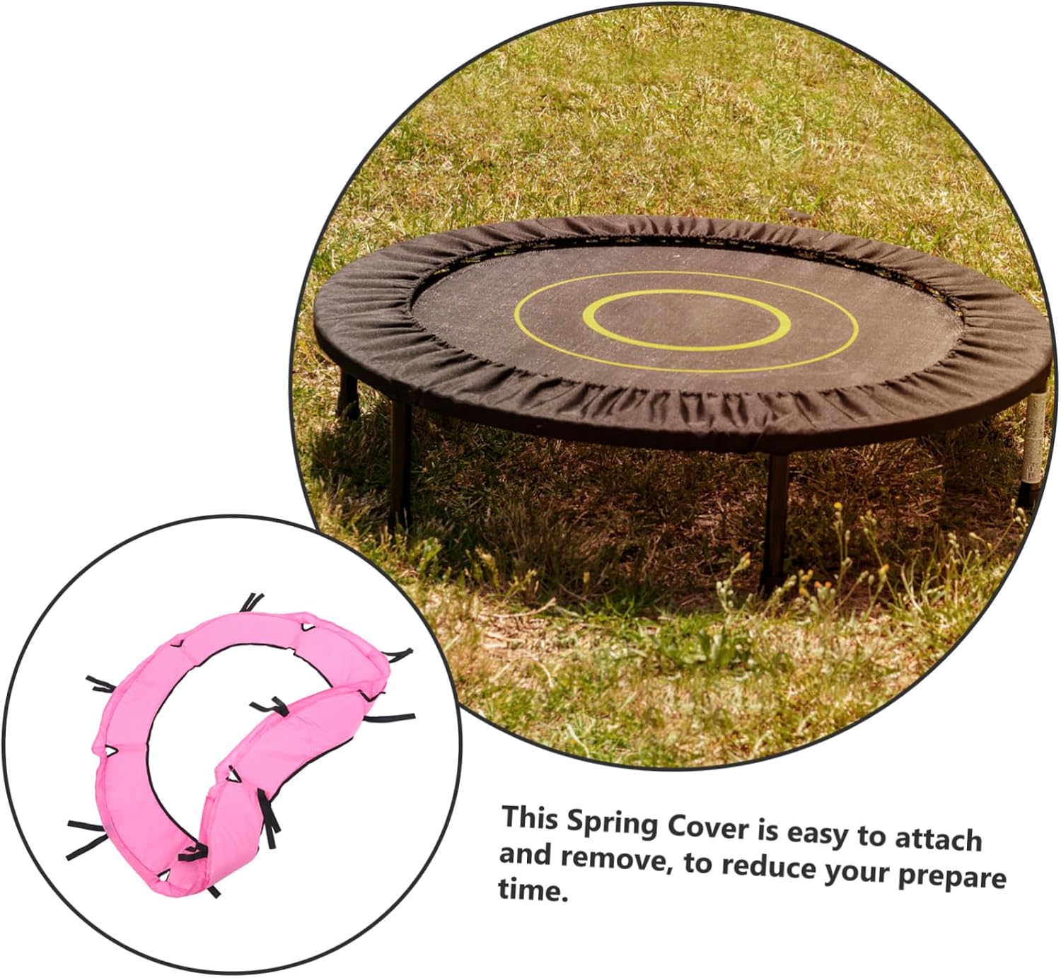 YARNOW Trampoline Cover Padded Pads Protective Replacement Protector Fabric Trampoline Shade Cover Parts Covers Trampoline Pad Guard Cushion Fiberglass Springs Oxford Cloth Pink