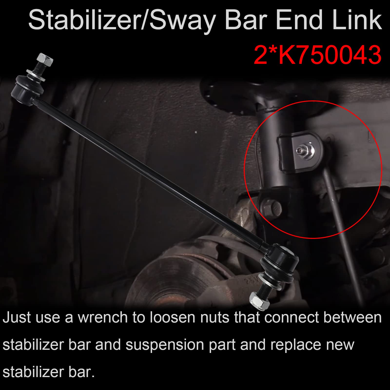 K750043 Sway Bar Links Fit For CT200h,HS250h,NX200t,NX300h 2010-2017;Scion iM,tC,xB 2008-2016;Corolla iM,Prius,Prius Plug-In,Prius V,Rav4 2006-2018 Front Stabilizer Bar End Link