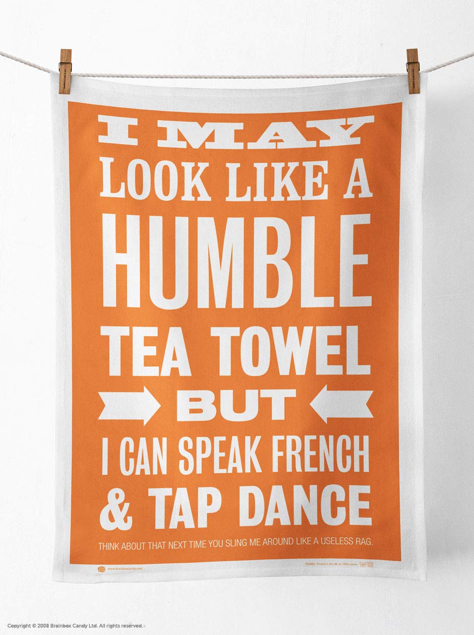 Brainbox Candy Orange Humble Tea Towel - 100% Cotton (51X79cm)