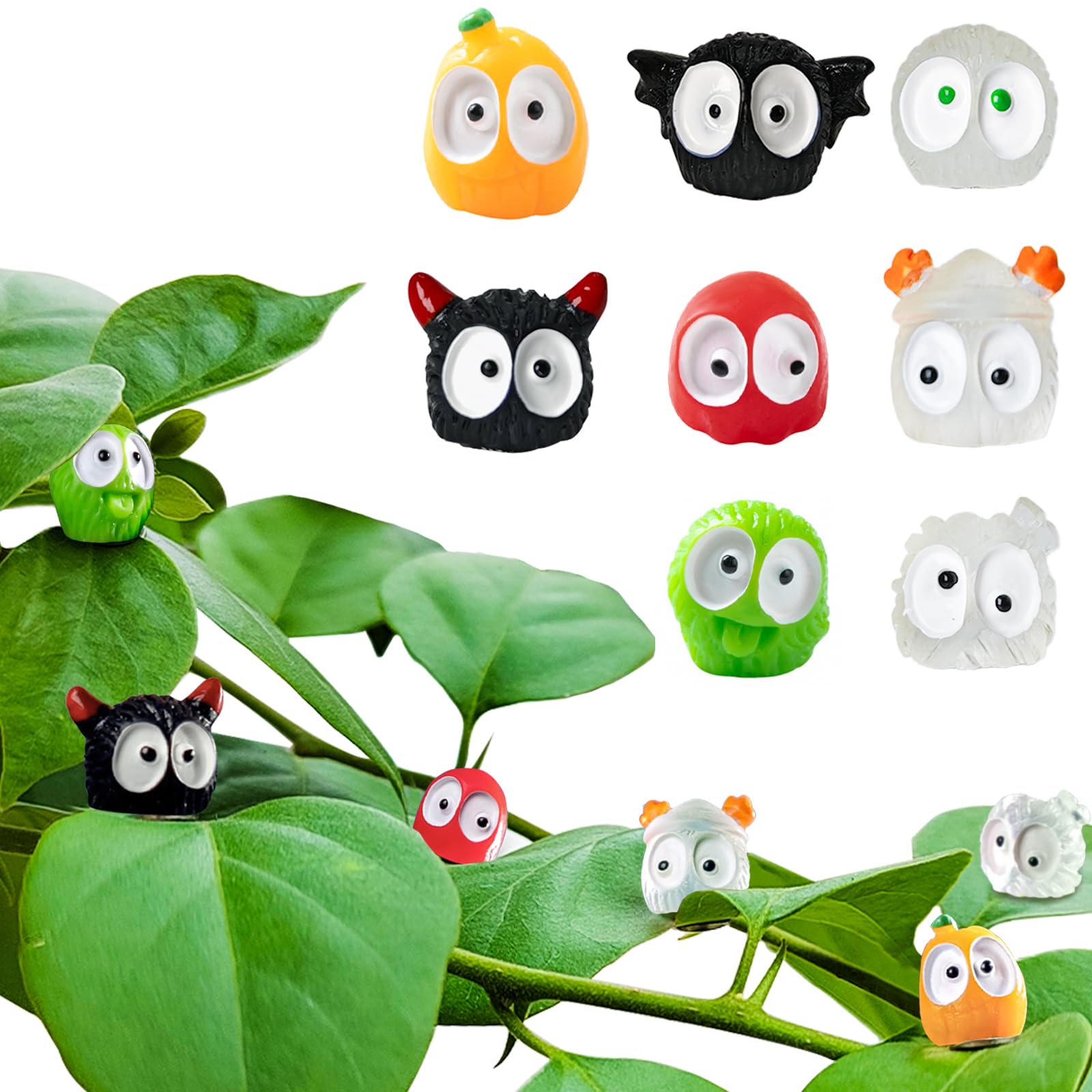 8pcs Plants Magnets Tiny Dust Bunnies Plant Safe Magnets, Plant Accessories for House Plant Indoor and Outdoor Plants Leafs,Fridge, Key Holde