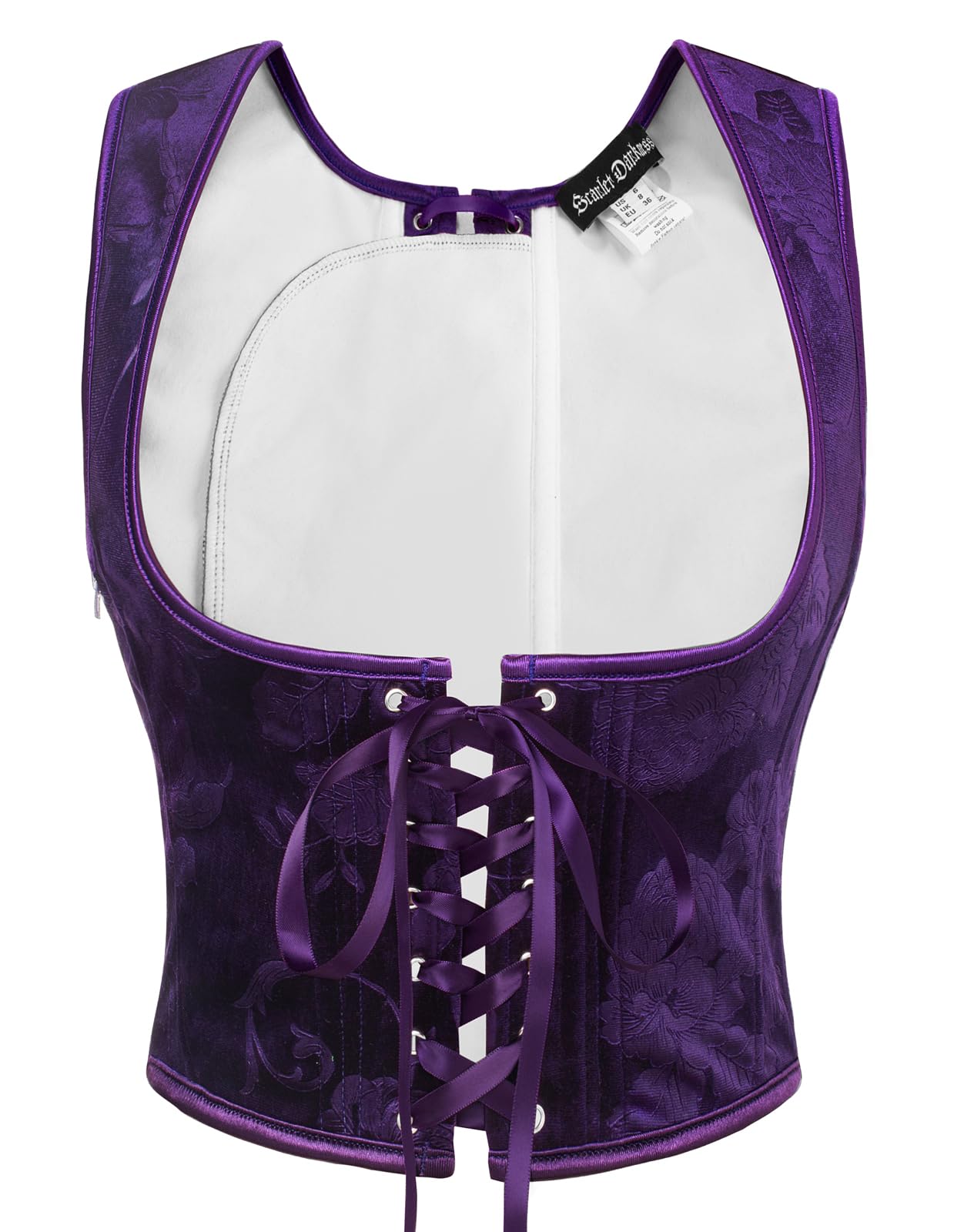 Scarlet Darkness Corset Tops for Women Renaissance Lace Up Corset Velvet Underbust Boned Bustier Bodice