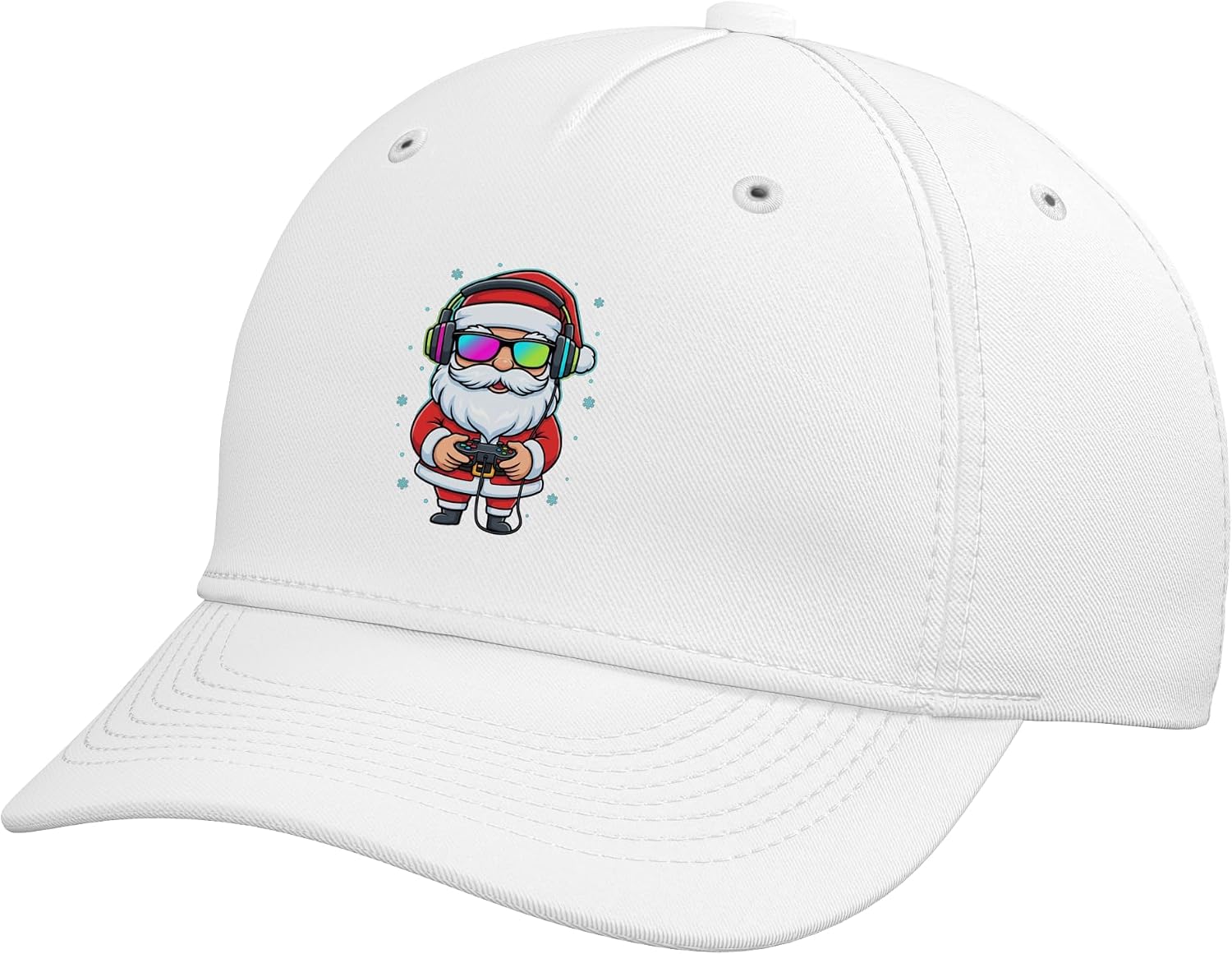 Santa Gamer Controller Christmas Gaming Holiday for Men Adjustable Baseball Hat
