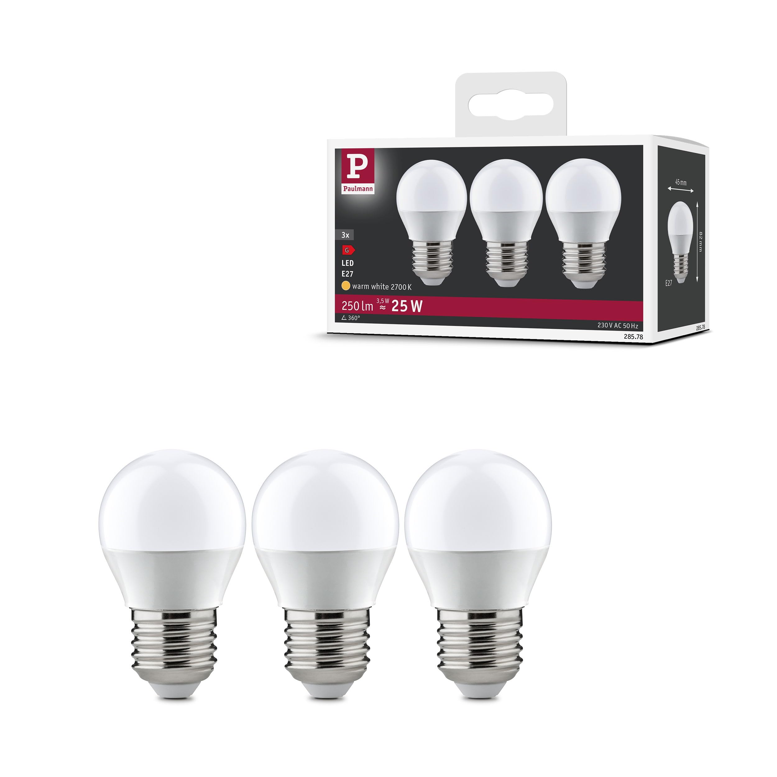 Paulmann 28578 LED lamp Drop 3x3.5 watt lamp Opal Bulb Illumination 2700 K E27