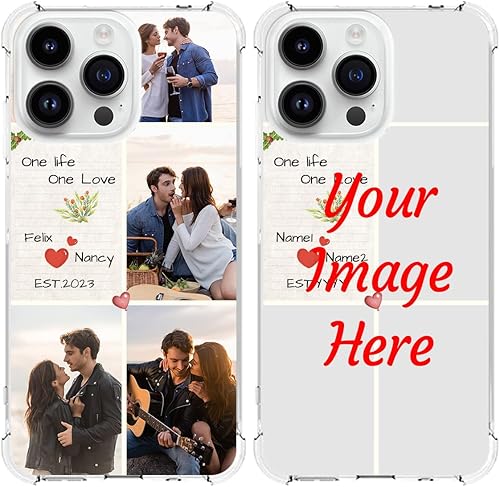 Miniatura 1 de SuSuTiFy Funda personalizada con múltiples imágenes para iPhone 14 Pro Max, funda protectora personalizada con absorción de impactos, funda