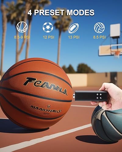 Miniatura 4 de Bomba de bola eléctrica para pelotas deportivas, bomba de aire inteligente, inflado rápido portátil, 4 modos preestablecidos, bomba de aire de