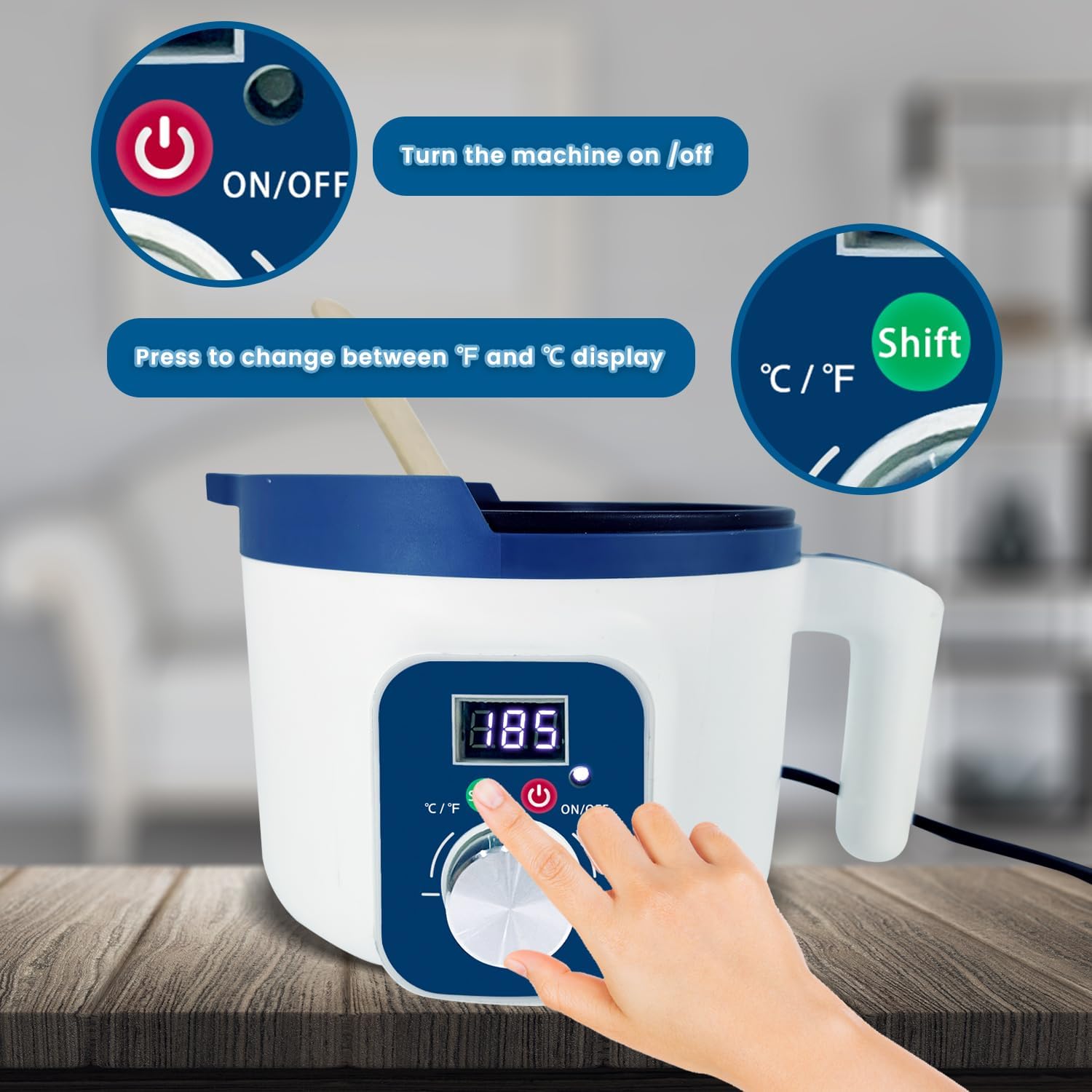 Handnatur Digital Candle Melting Pot with Spout, Electric Wax Melter with Temperature Control for Candles Making, Wax Melting Machine with Adjustable and Constant Temperature Function