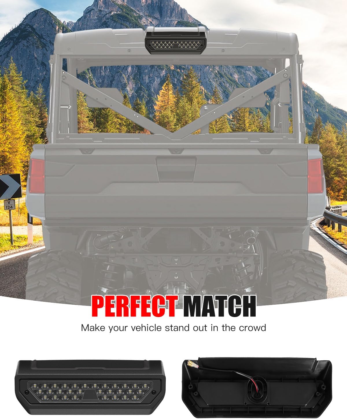 Ranger XP 1000 Rear Roof Work Light Fit for Polaris Ranger 1000 XP/Crew 18-26, UTV Cargo Cab Light for Polaris Ranger 1000/Crew 2020-2026 Accessories, Replace OEM #2889672