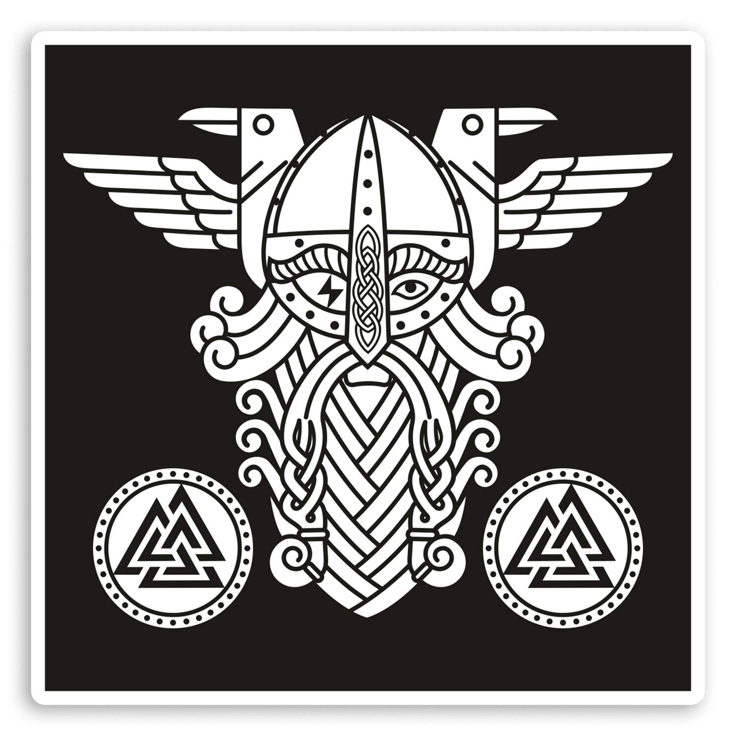 Destination Vinyl Ltd Multi 2 X 10Cm God Wotan Vinyl Stickers - Viking Celtic Tribal Laptop Sticker #31730 (10Cm Wide)
