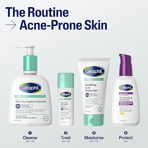 Miniatura 7 de Cetaphil Hidratante facial hidratante suave y transparente para el acné con 05 de ácido salicílico hidrata y trata la piel sensible propensa al acné