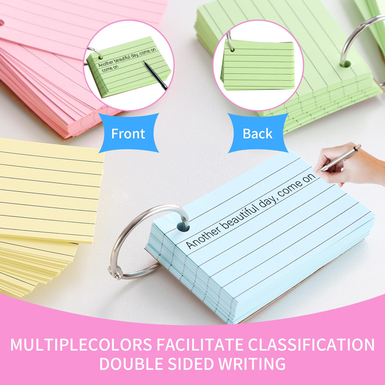 Lot De 1000 Fiches A8 Lignées, Quadrillées Et Blanches - Cartes D'Apprentissage Avec Boîte De Rangement