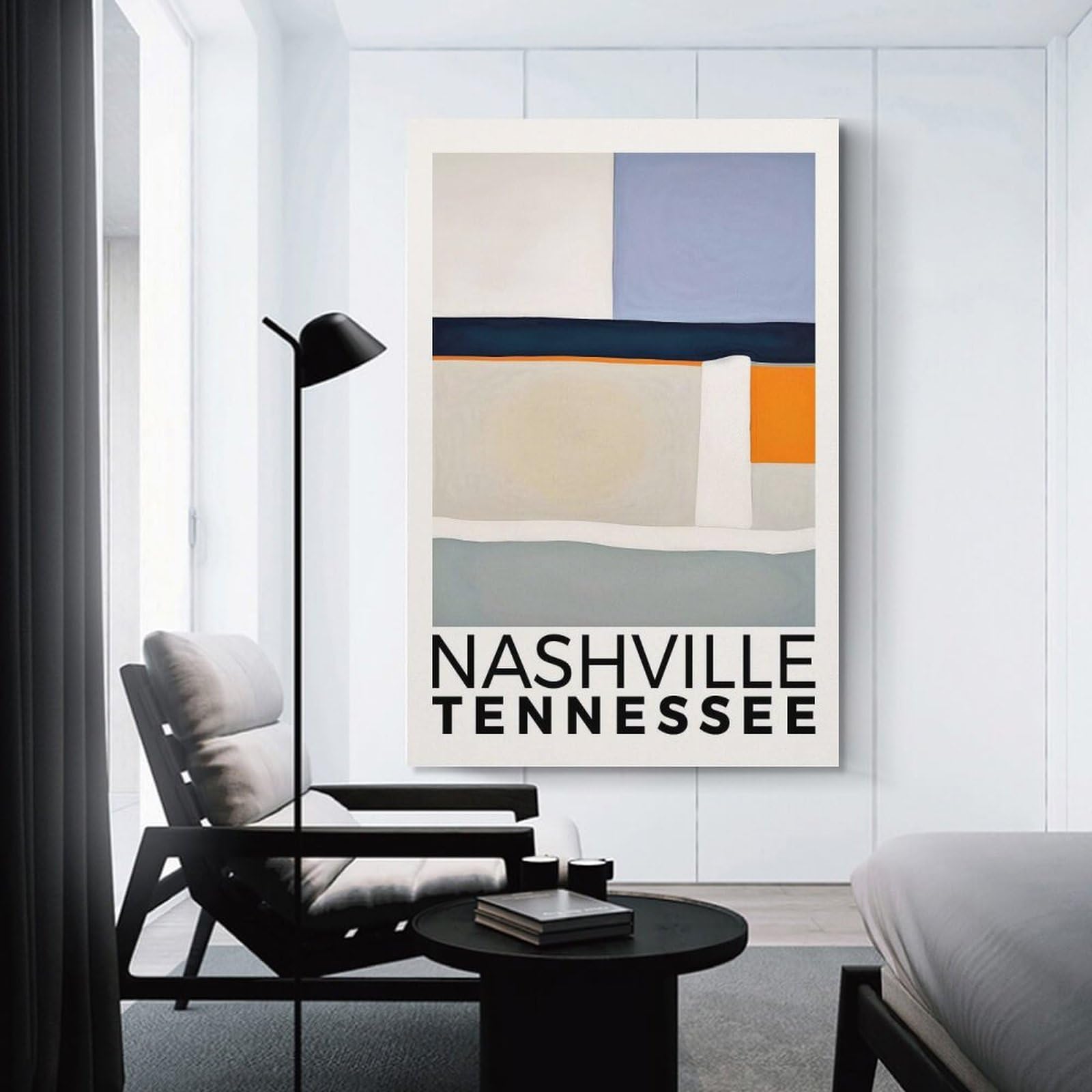 Junmoney Nashville Tennessee Decorative Canvas Print, 20x30inch(50x75cm), for Study, Office Or Focused Interiors, Canvas Wall Decor for Creative Rooms