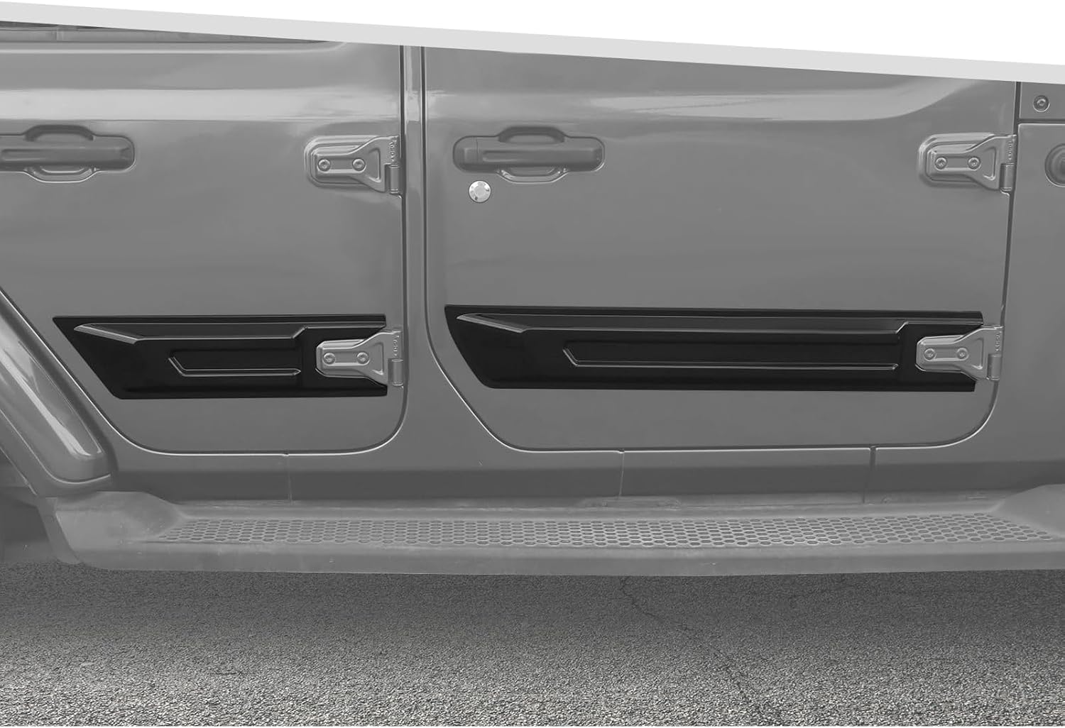 Jimen Fit for Jeep Wrangler JLU Gladiator JT 4 Door 2018-2026, 4PCS Door Side Armor Trim Panel Anti-Scratch Door Guard Molding (Black)
